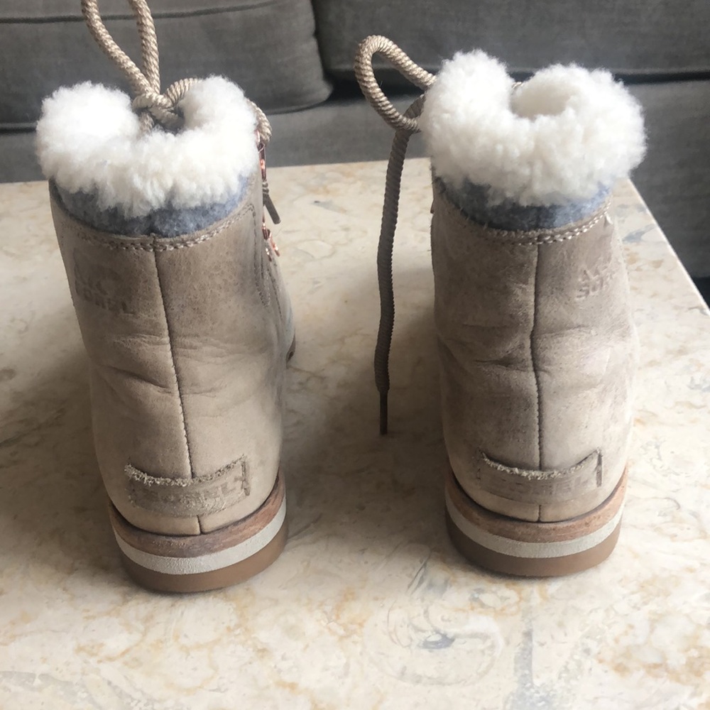 Sorel Sneakchic Alpine Shearling and Leather Laceup Boots Size 8 - Picture 13 of 16